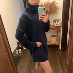 Reformation Fleece Turtleneck Sweater Dress
